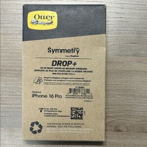 New OtterBox Symmetry Series MagSafe Case for iPhone 16 Pro - Black